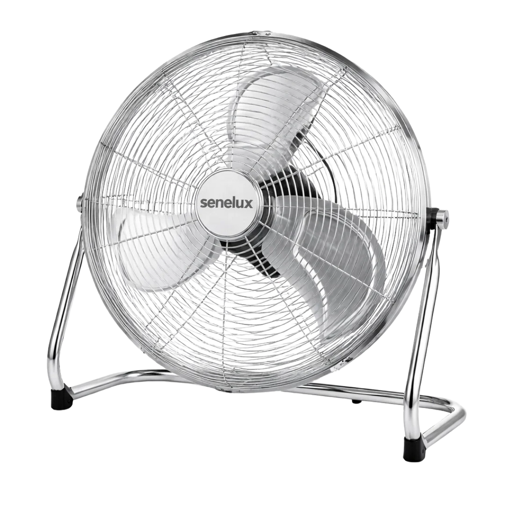 Chrome Floor Fan for Homes, Gyms, Bedrooms & Kitchens | with 3 Fan Speeds and Adjustable Tilt-3