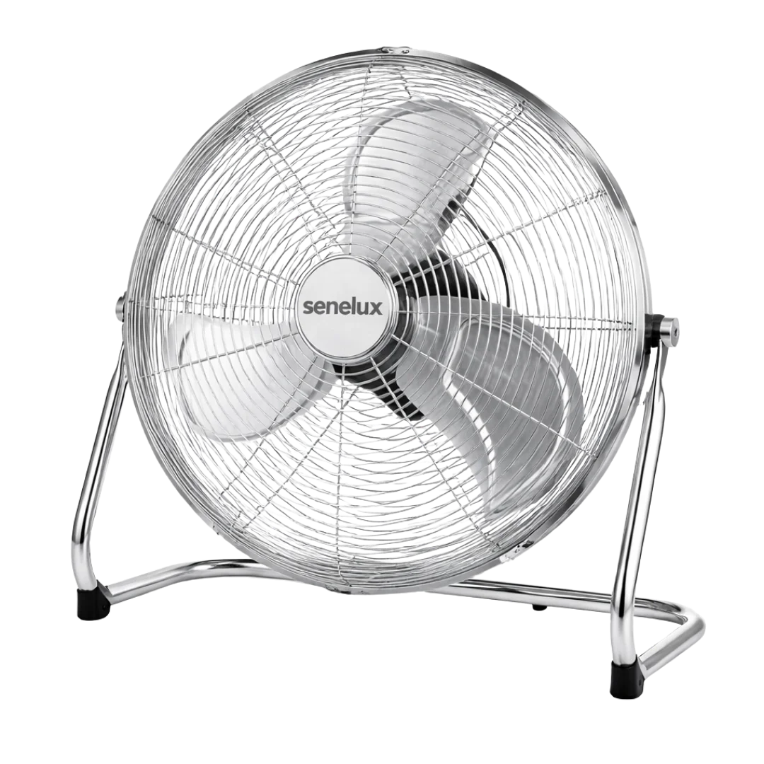 Chrome Floor Fan for Homes, Gyms, Bedrooms & Kitchens | with 3 Fan Speeds and Adjustable Tilt-3