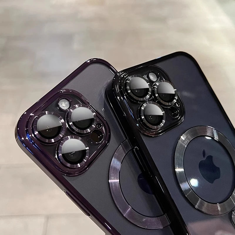 Luxury Magnetic for Magsafe Wireless Charge Plating Clear Case for Iphone 17 11 12 13 14 15 16 Pro Max Shockproof Silicone Cover